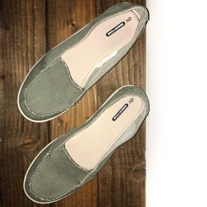 Green loafers